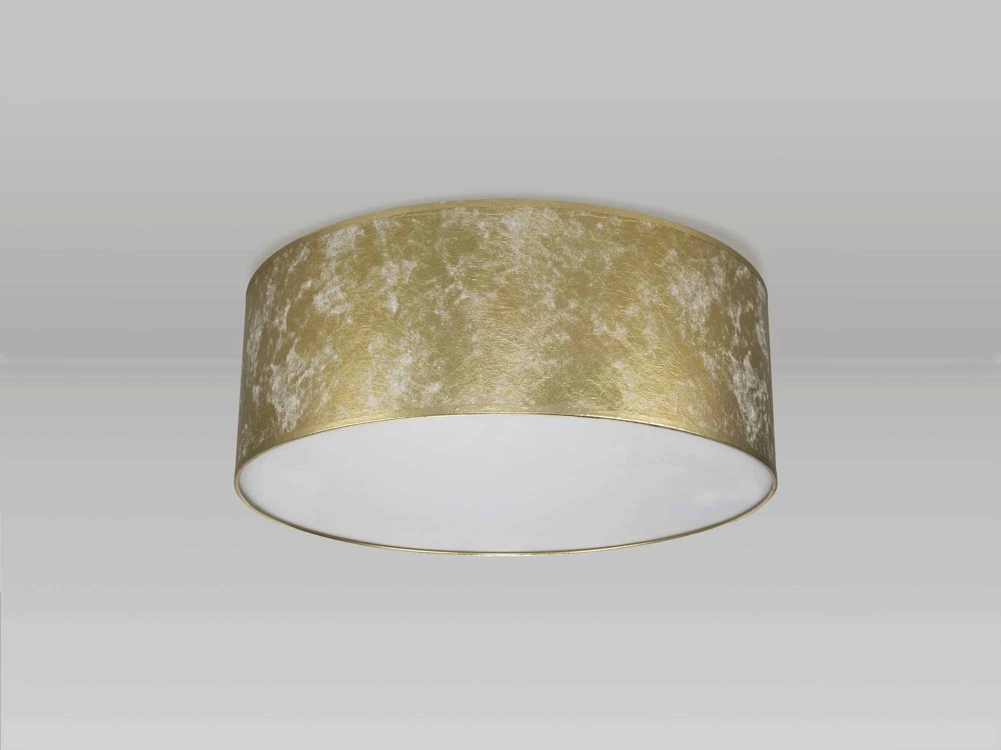 Baymont 60cm Flush 3 Light Gold Leaf, Frosted Diffuser DK0629  Deco Baymont WH GL